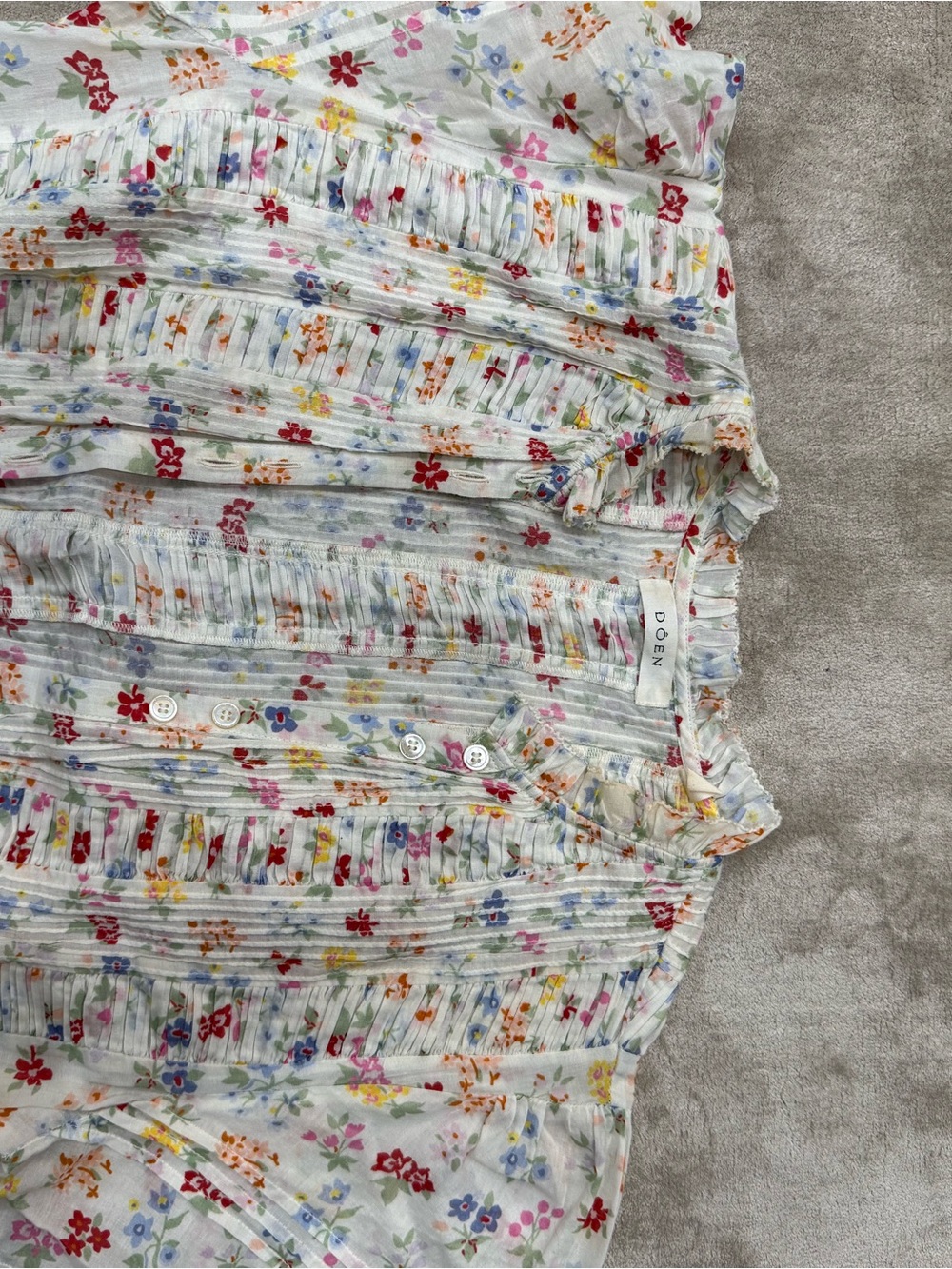 Doen Cream Floral Maxi Dress with Puff Sleeves - Picture 6 of 6